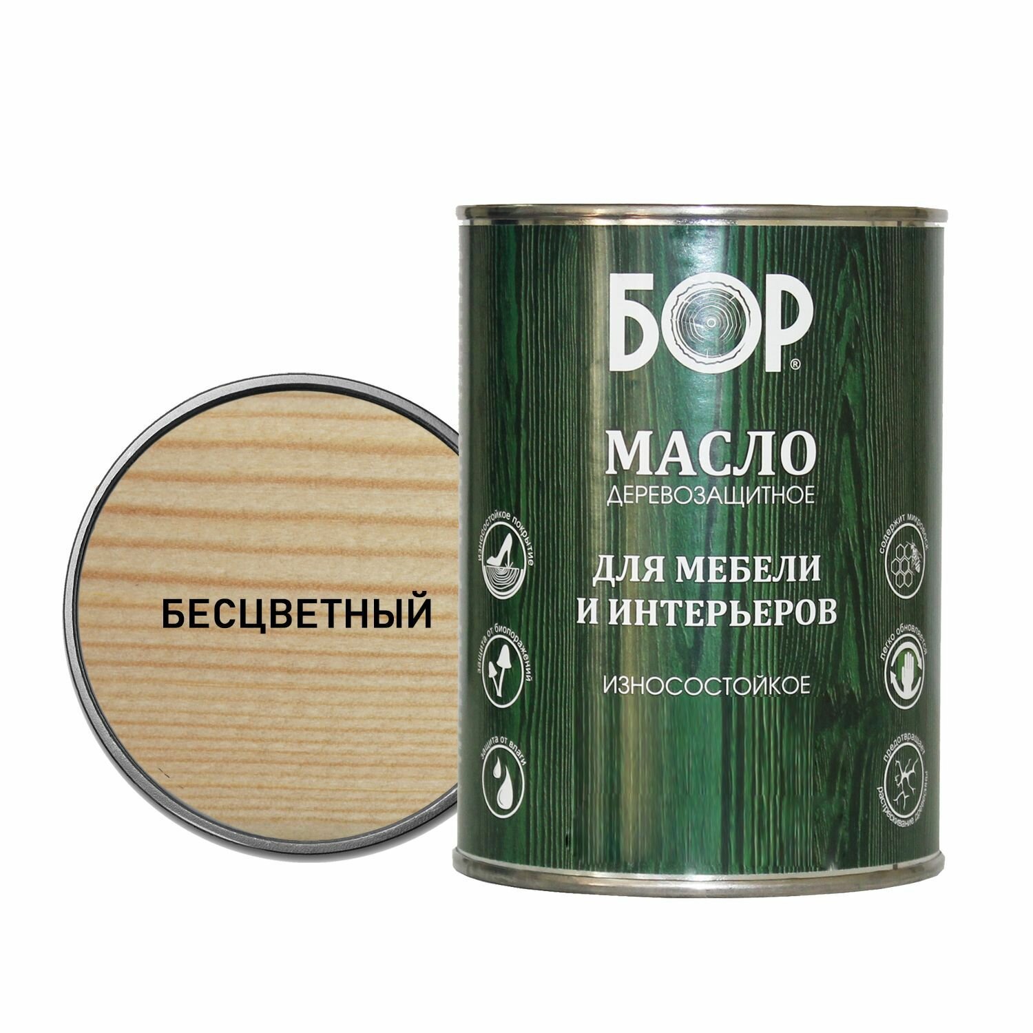 БОР Масло для дерева, мебели и интерьеров, Бесцветный, 1,7 кг