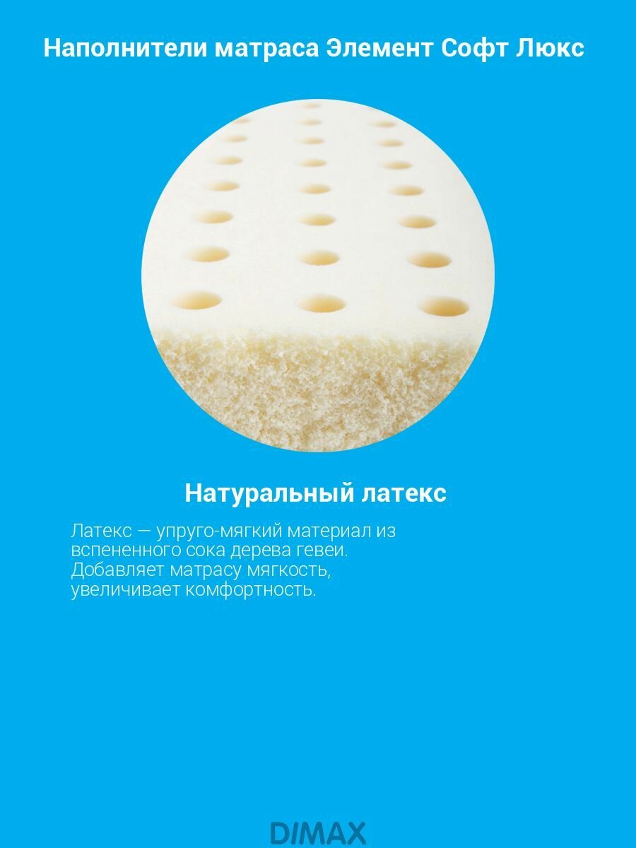 Взрослые матрасы Dimax Элемент Софт Люкс 70x180