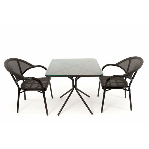 Комплект садовой мебели Vinotti DS-05A два кресла столик со стеклом 34623₽