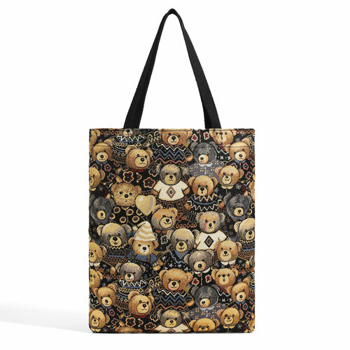 Сумка шоппер BeiBaoBao Шоппер без застежки, фактура плетеная, черный