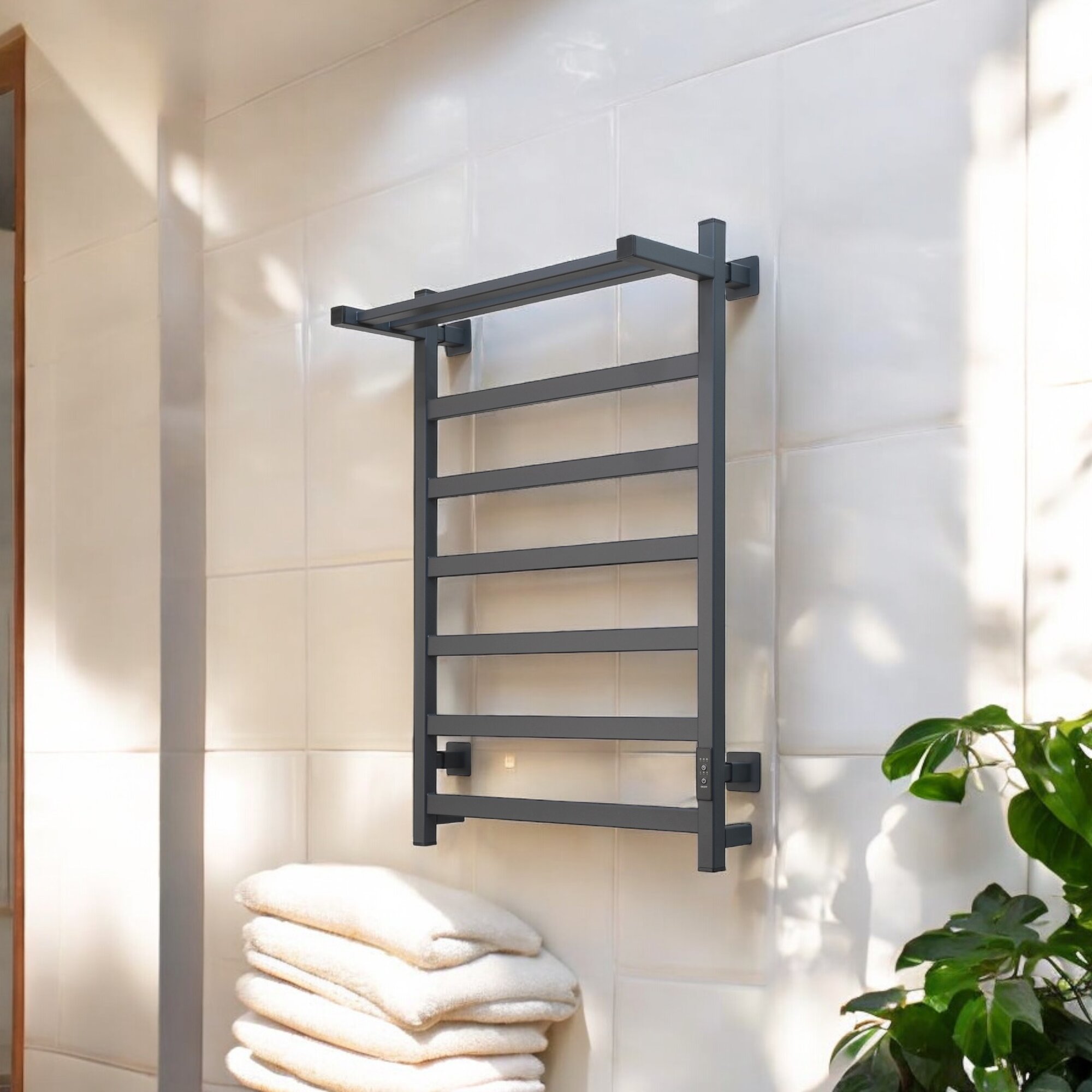 Полотенцесушитель электрический Тругор 500мм 800мм форма лесенка серый графит подключение универсальное