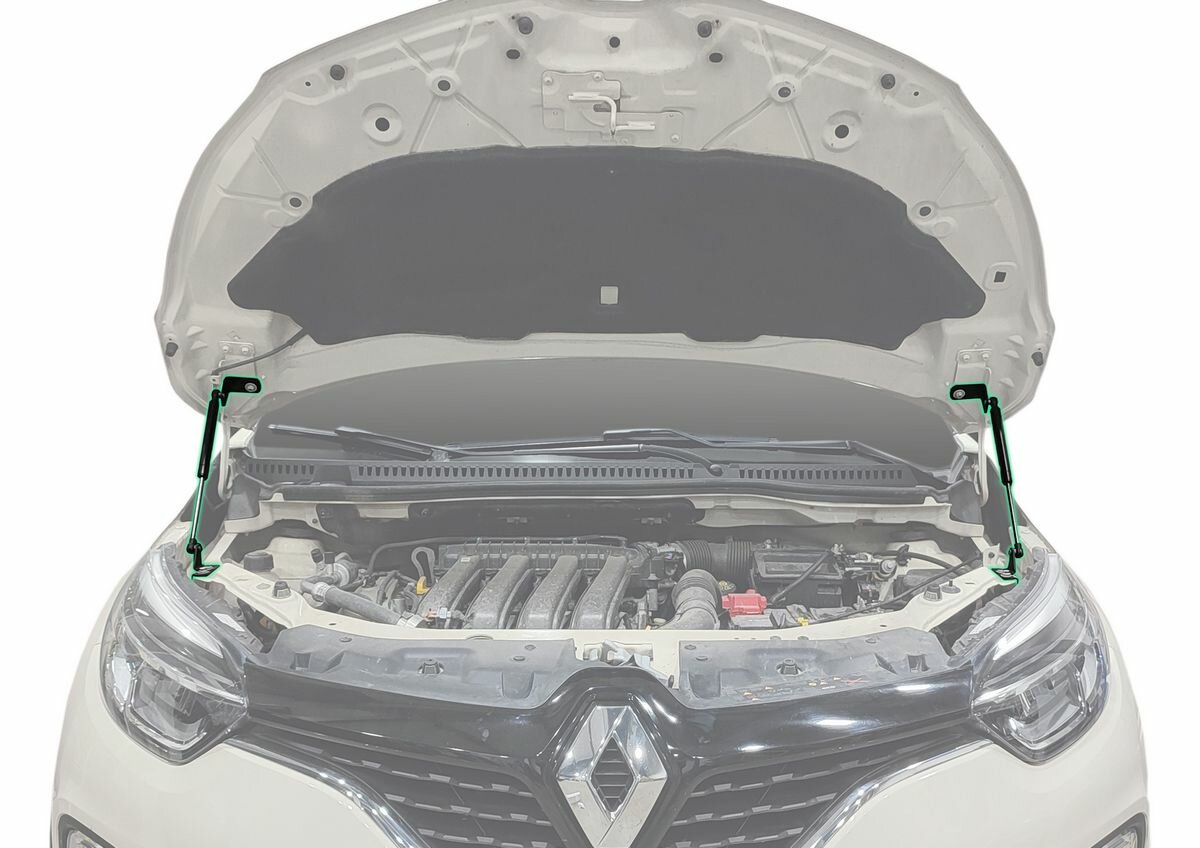 Газовые упоры капота Pneumatic для Renault Kaptur 2016-2020 2020-н. в, 2 шт, KU-RE-KP00-00