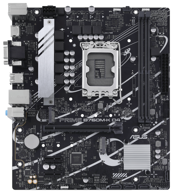 Материнская плата Asus Prime B760m-k D4 Soc-1700 Intel B760 2xDDR4 mATX AC`97 8ch(7.1) GbLAN Raid+vg — фото 1