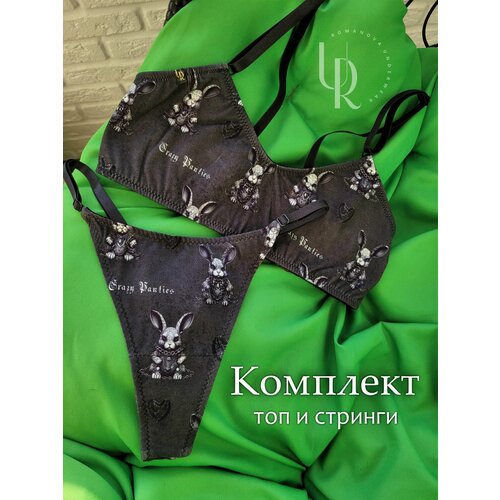 фото Комплект нижнего белья romanova, размер xs-s, черный