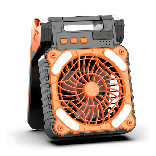Портативный вентилятор с LED-подсветкой и солнечной батареей оранжевый 2077₽
