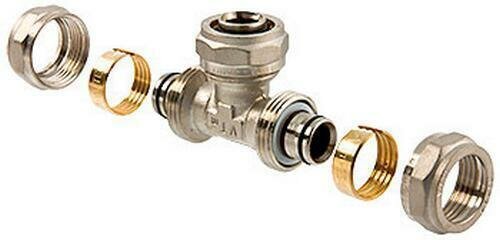 Тройник обжимной 26 Valtec VTm.331. N.262626 / Латунный фитинг под обжим для отопления и водоснабжения — фото 1