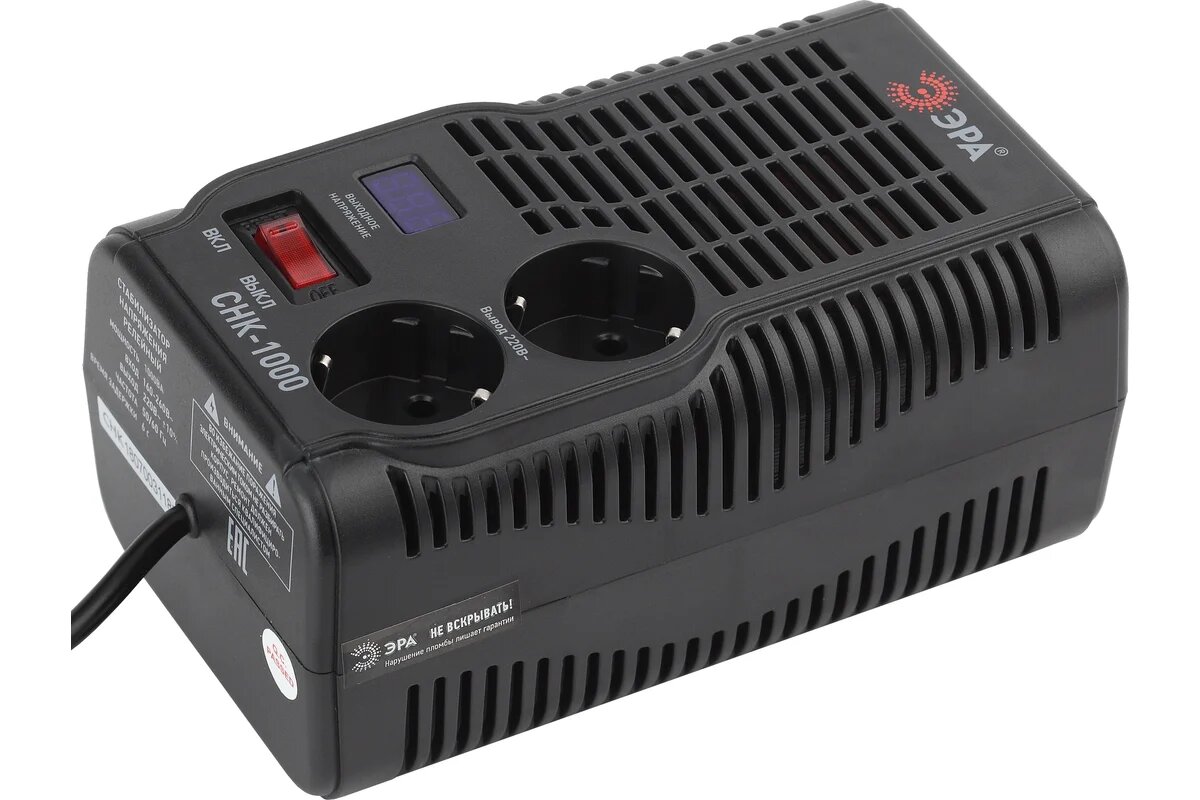 ЭРА СНК-1000 Стабилизатор напр. компакт, 160-260В/220В, 1000ВА Б0032469