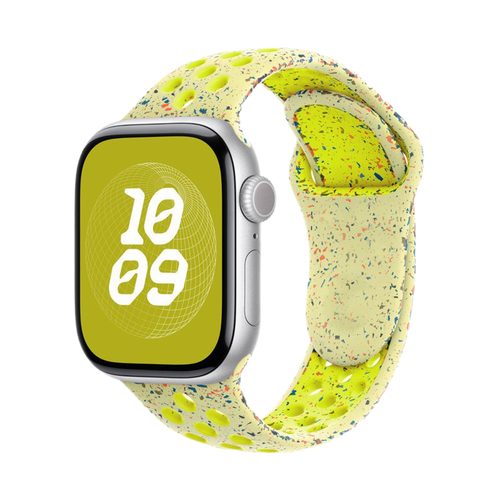 Силиконовый ремешок для Apple Watch 1-9, SE 38 мм, 40 мм, 41 мм, размер M/L, цвет желто-зеленый