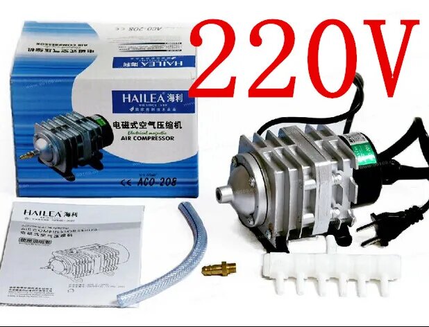 Hailea ACO-208 Портативный воздушный компрессор для аквариума, ACO208, Белый