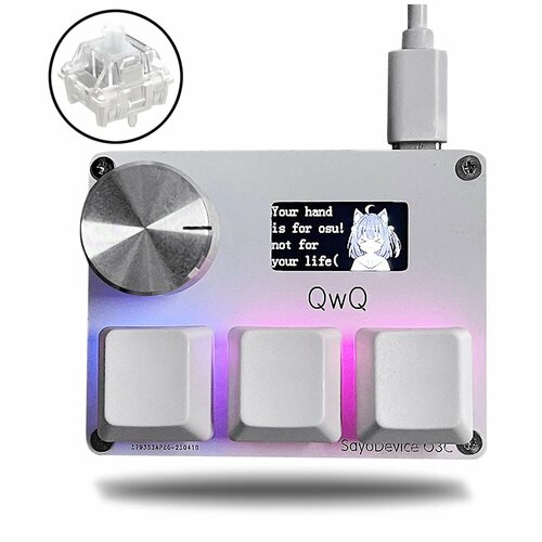 Механическая мини-клавиатура SayoDevice OSU O3C с белыми переключателями Gateron WHITE Белый переключатель 2895₽