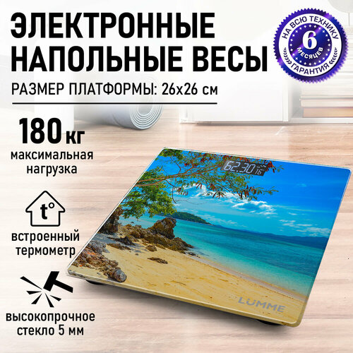 Весы напольные для веса стеклянные с термометром 26х26 668₽