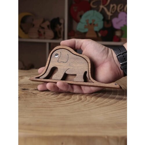 Змея 2025. Фигурка-подставка из дерева.