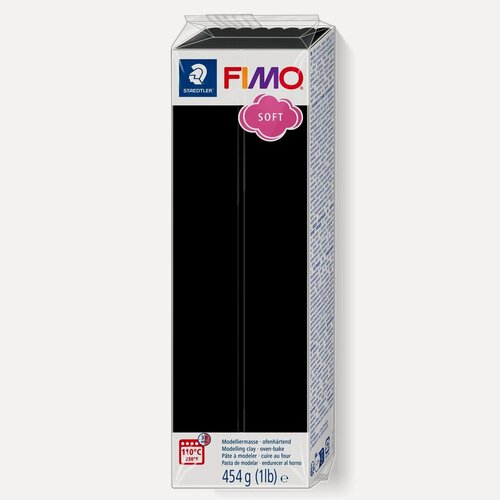 Изображение товара Полимерная глина Fimo Soft 8021-9 черный (black) 454 г, цена за 1 шт.
