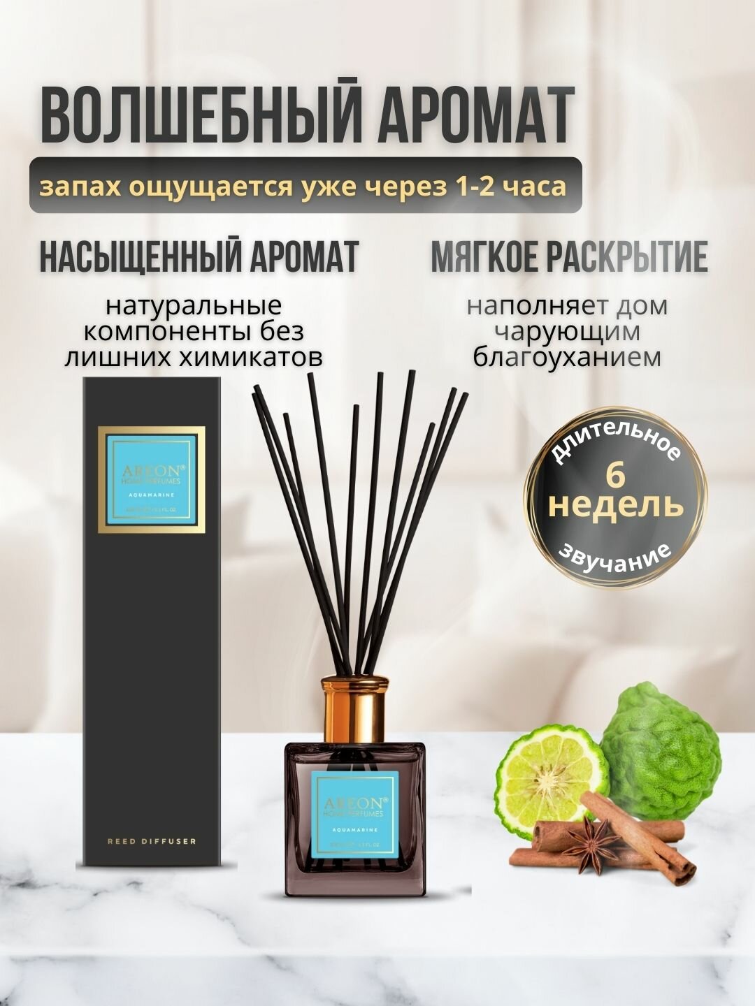 Ароматизатор Areon Premium Aquamarine, для дома и офиса, 150 мл — фото 1