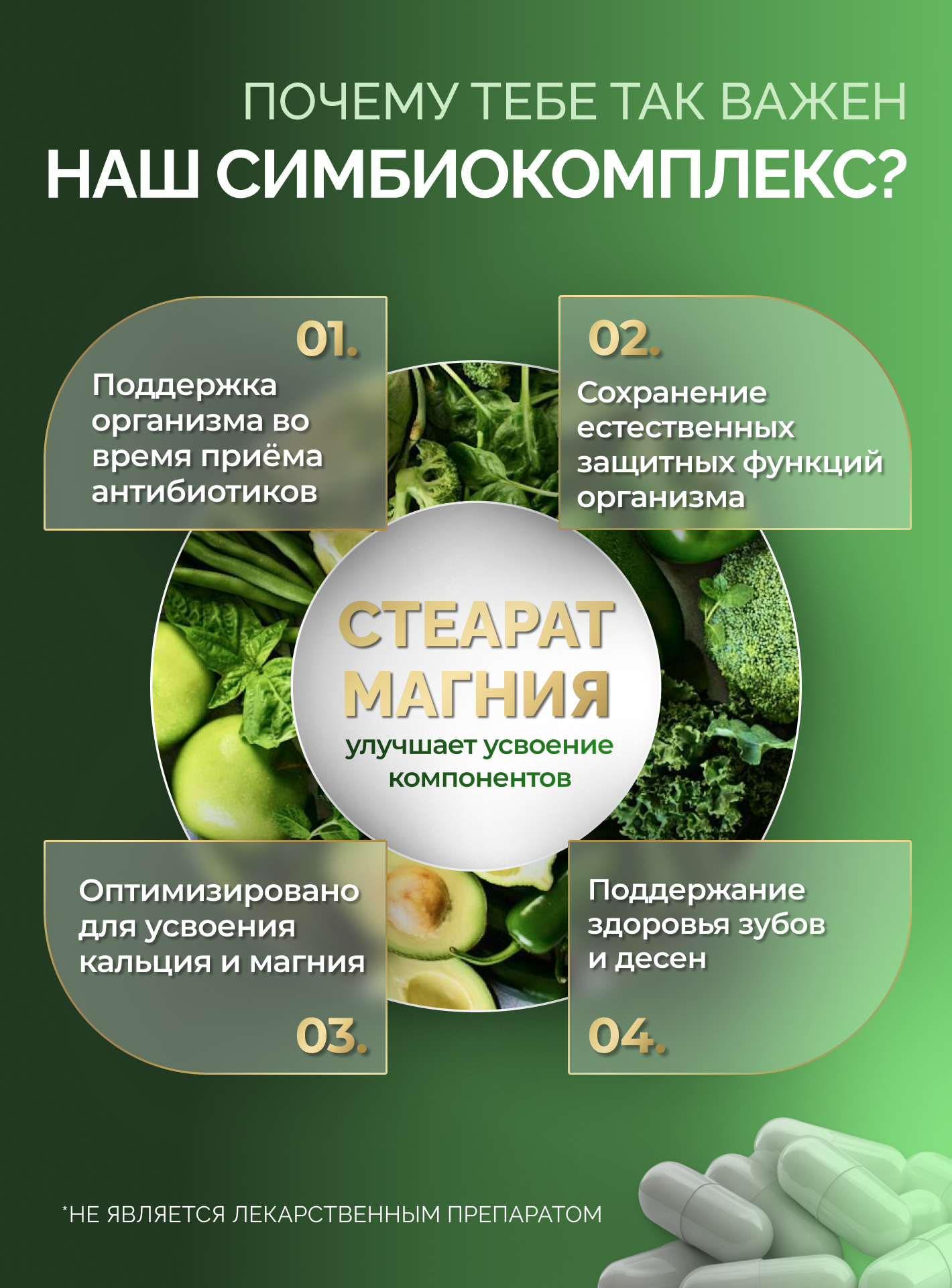 Изображение Пробиотики и пребиотики комплекс для кишечника GraFLab, 60 капсул