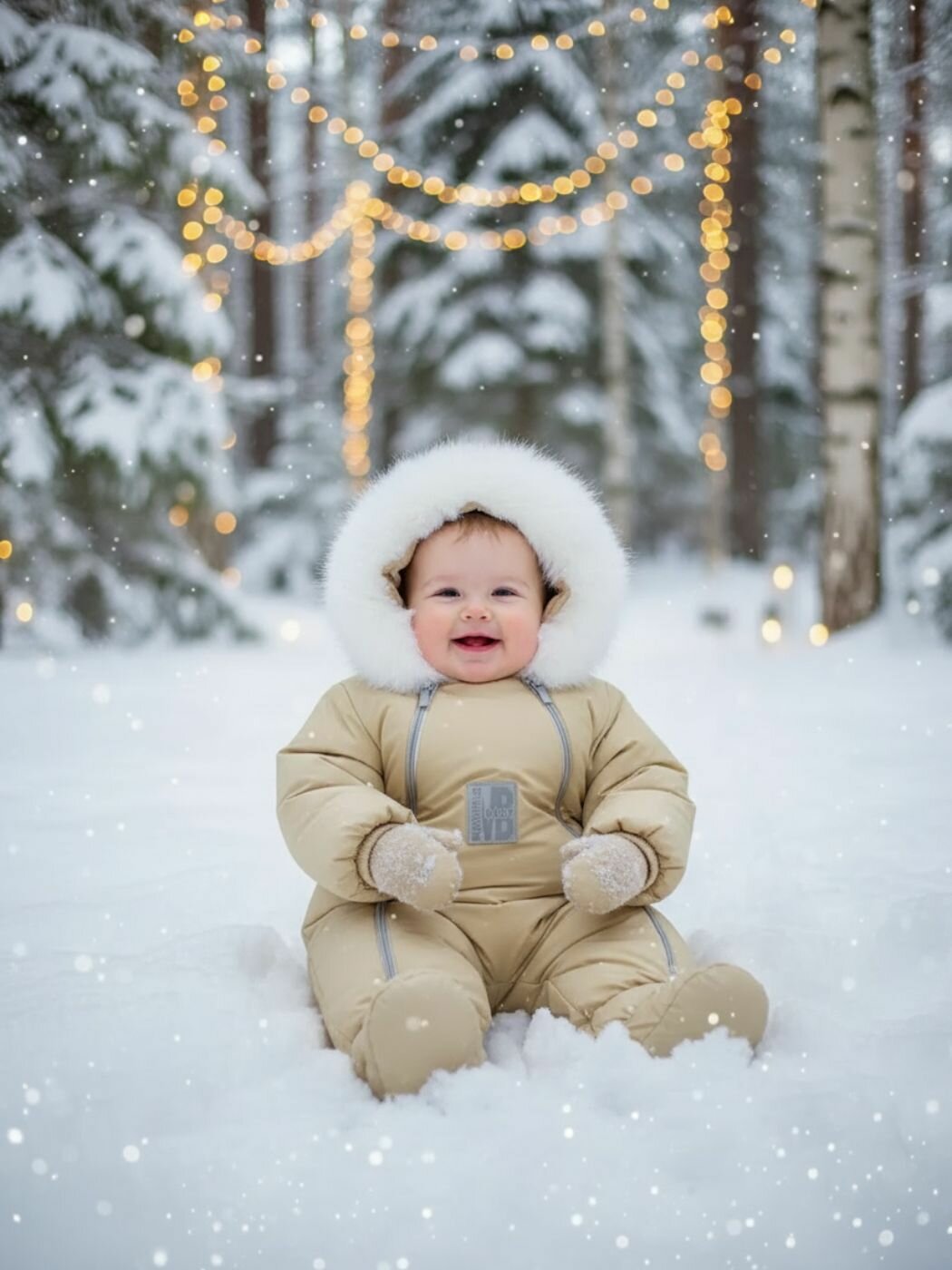 Комбинезон утеплённый MaLeK BaBy 264ш, размер 62, , светло-бежевый — фото 1