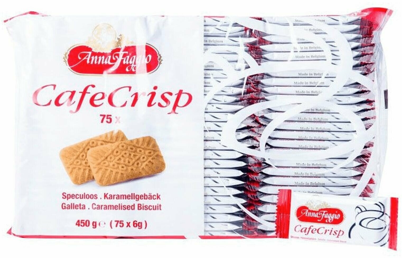 Печенье Anna Faggio Cafe Crisp Speculoos песочное с корицей 450 г 1 штука