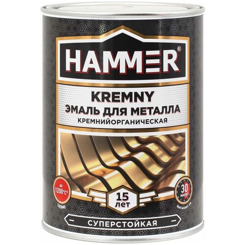 Эмаль термостойкая Kremny для металла 0,8кг черная RAL9011, арт. ЭК000138080