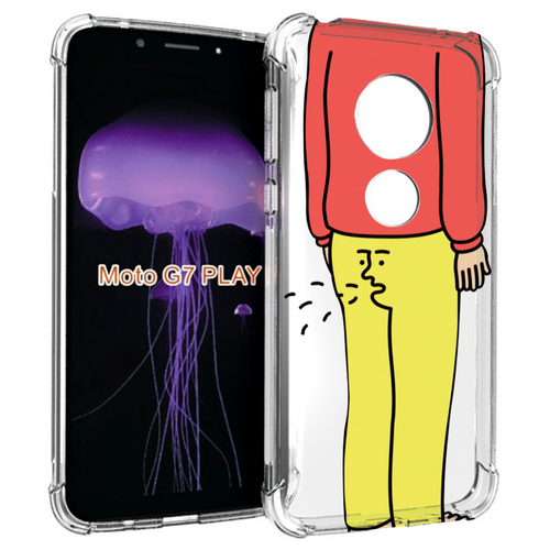 Чехол MyPads смешной-мужчина для Motorola Moto G7 Play задняя-панель-накладка-бампер чехол mypads мужчина с длинными усами для motorola moto g7 play задняя панель накладка бампер
