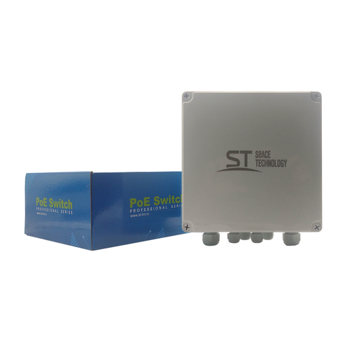 Источник питания ST-S43POE(4G/1G/1S/65W/А/OUT) PRO,(в.2) Switch POE 4-х портовый, уличный коммутатор mikrotik css106 1g 4p 1s 5 портовый гигабитный коммутатор poe с 1 портом 1g sfp