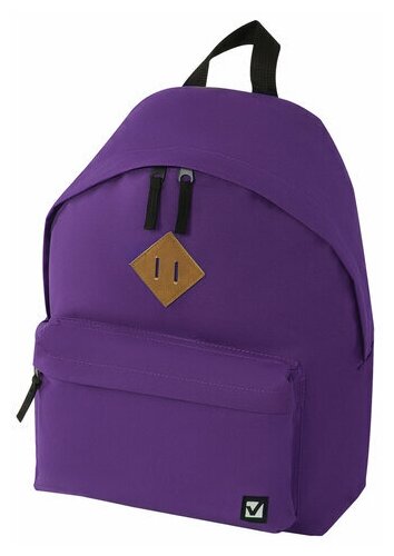Рюкзак универсальный 41х32х14 см BRAUBERG, сити-формат, один тон, фиолетовый, 20 литров