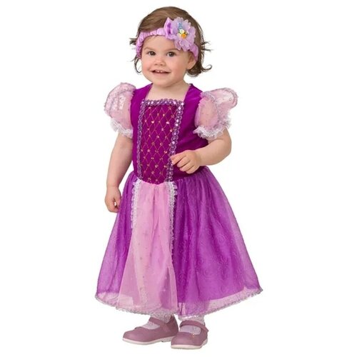 Карнавальный костюм для детей Принцесса Рапунцель текстиль Батик. рост 98 см платье размер 28 белый