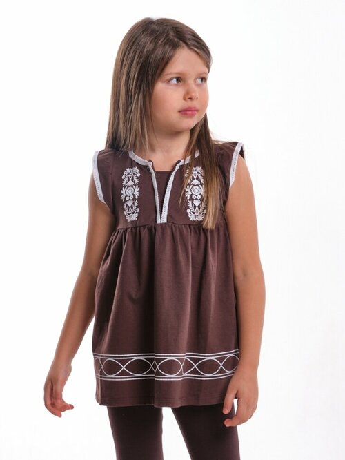 Платье Mini Maxi, размер 110, коричневый