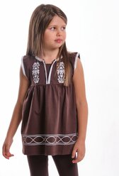 Футболка для девочек Mini Maxi, модель 1507, цвет коричневый (98)