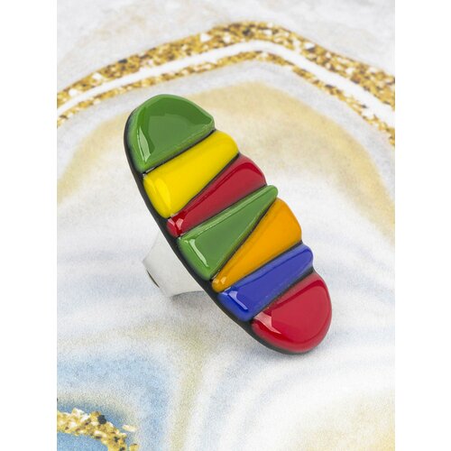 Кольцо, муранское стекло, безразмерное, мультиколор