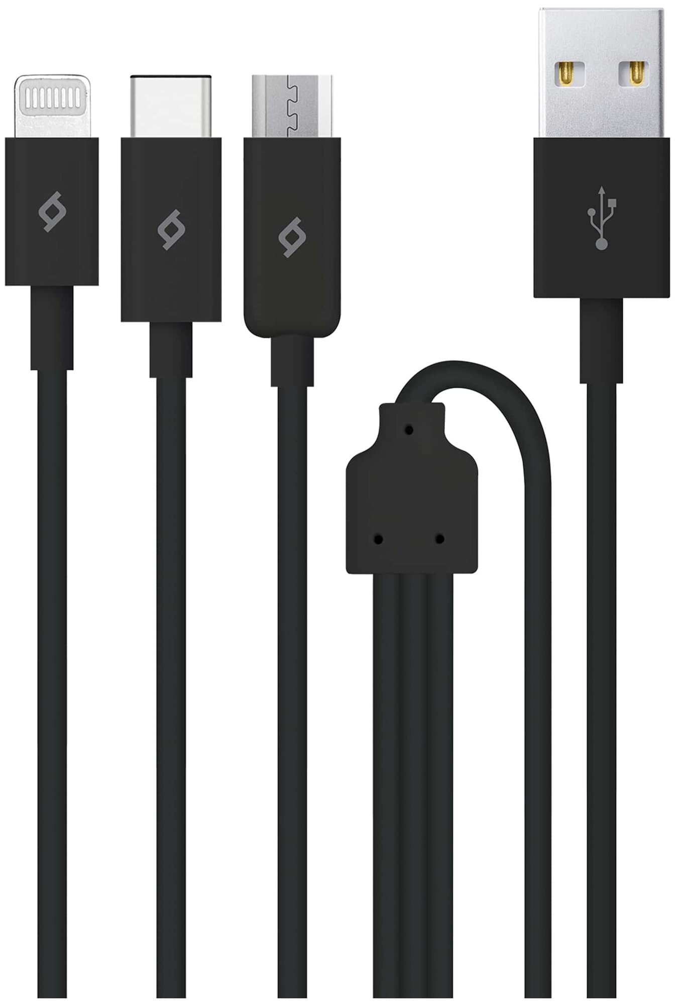 Кабель ttec Trio USB-A - MicroUSB Type-C Lightning (2DK7521) только для зарядки