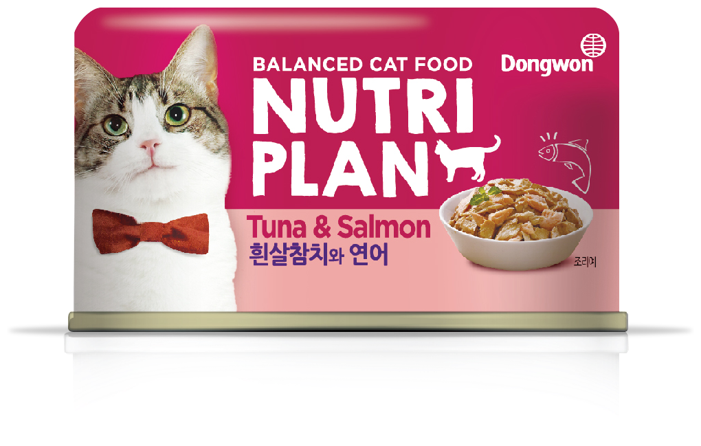 Влажный корм для кошек NUTRI PLAN Тунец с лососем, жел. банка, 160г