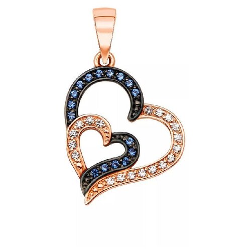 фото Подвеска крымский ювелирный завод, красное золото, 585 проба, фианит крымский юз