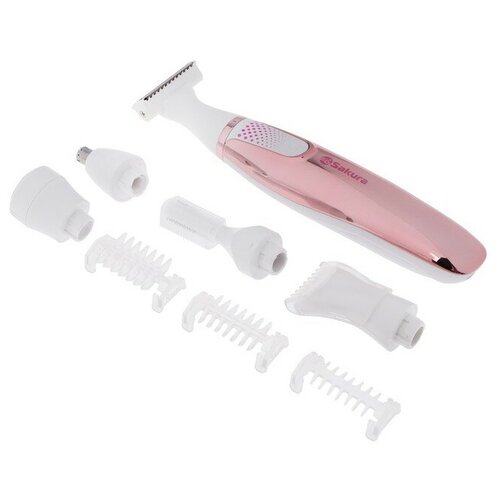 SAKURA Триммер Sakura SA-5534WP женский для носаушей 1-5 мм 5 насадок АКБ розовый 314600₽