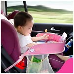 Раскладной детский столик для автокресла, розовый - изображение