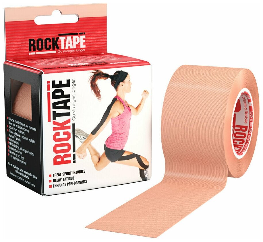 Тейп кинезио Rocktape Classic 5м 5см бежевый (21604) - фото №2