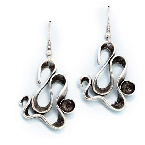 фото Серьги бижутерные фигурка (замок-крючок, бижутерный сплав, серебристый) 53242 otokodesign