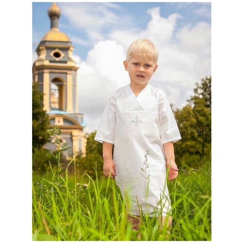 крестильная рубашка святополье размер 104 110 белый Крестильная рубашка Святополье, размер 92-98, белый