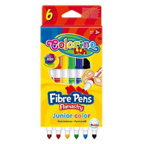 Двухсторонние фломастеры Colorino с толстым и тонким кончиком 6 цветов