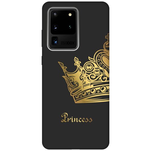 Матовый чехол True Princess для Samsung Galaxy S20 Ultra / Самсунг С20 Ультра с 3D эффектом черный силиконовый чехол с принтом true princess для samsung galaxy s20 ultra самсунг с20 ультра