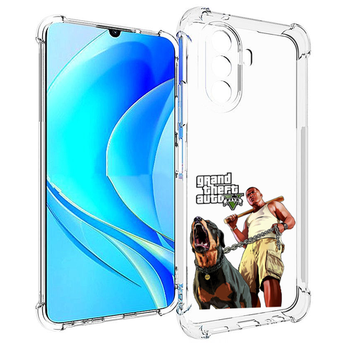 Чехол MyPads GTA грозная собака для Huawei Nova Y70 / Nova Y70 Plus (MGA-LX9N) / Huawei Enjoy 50 задняя-панель-накладка-бампер чехол mypads собака в яйцах для huawei nova y70 nova y70 plus mga lx9n huawei enjoy 50 задняя панель накладка бампер