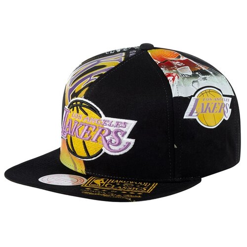 фото Бейсболка с прямым козырьком mitchell ness hhss3458-lalyypppblck los angeles lakers nba, размер one