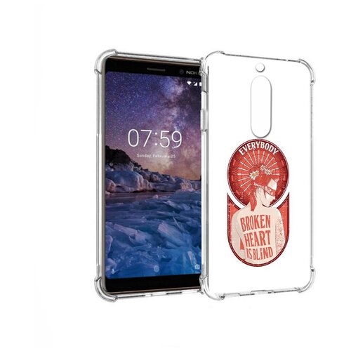 Чехол задняя-панель-накладка-бампер MyPads девушка разбитое сердце для Nokia 7 противоударный