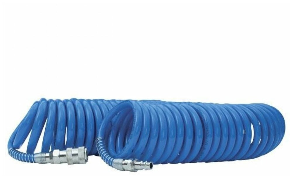 Шланг спиральный полиуретановый с быстроразъемными соединениями (20 м; 8х12 мм; 15 бар) INTERTOOL PT-1718 - фотография № 1