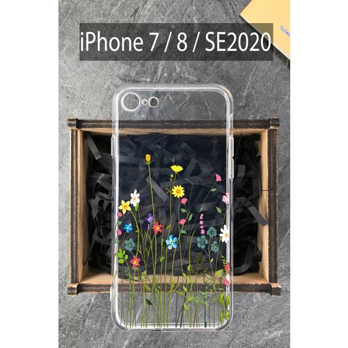 Силиконовый чехол Полевые цветы для iPhone 7 / 8 / SE 2020 / Айфон 7 / Айфон 8