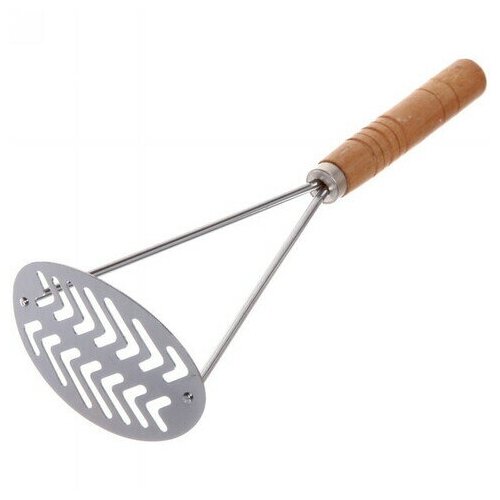 Толкушка металлическая с деревянной ручкой «Цветок»