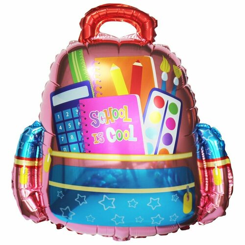 Воздушный шар фигура Рюкзак школьный розовый