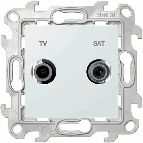 Розетка TV-SAT проходная, белый , SIMON 2410485-030 (1 шт.)