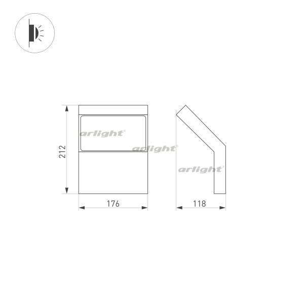 Уличный настенный светодиодный светильник Arlight LGD-Ecran-Wall-9W Warm3000 / - фото №11