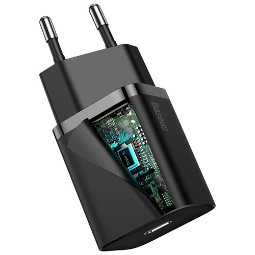 Сетевое зарядное устройство Baseus Super Si Quick Charger 1C 20W EU Black (CCSUP-B01) сетевое зарядное устройство baseus gan3 pro fast charger 2c u 65 вт global черный