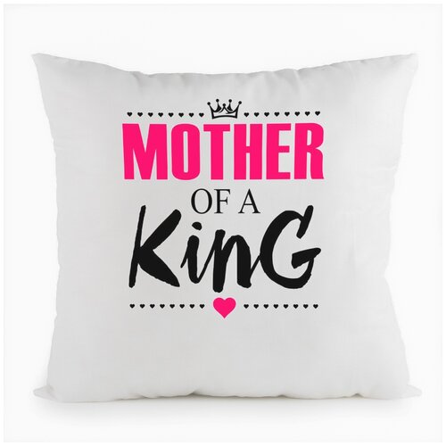фото Подушка белая coolpodarok прикол. семья. mother of a king. мама короля,белая